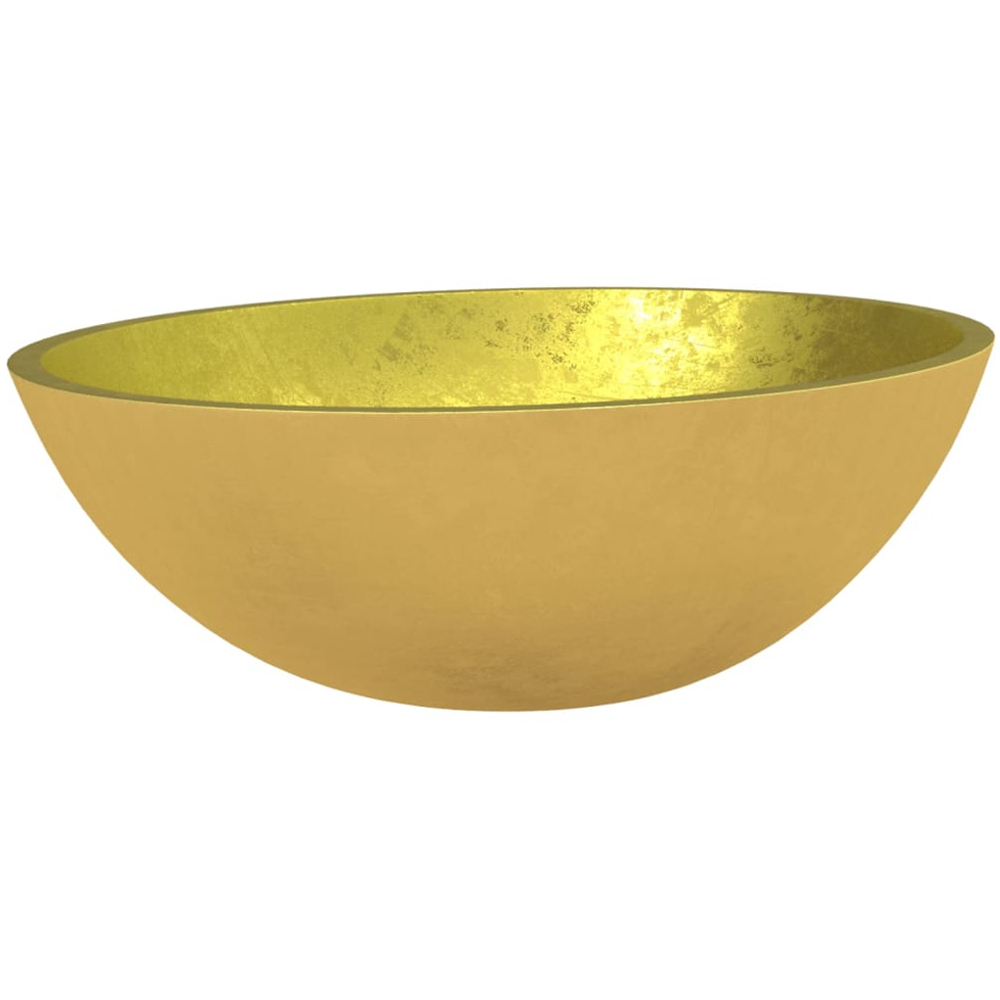 vidaXL Gold Glass Wash Basin 140 x 500 x 370mm Image 1
