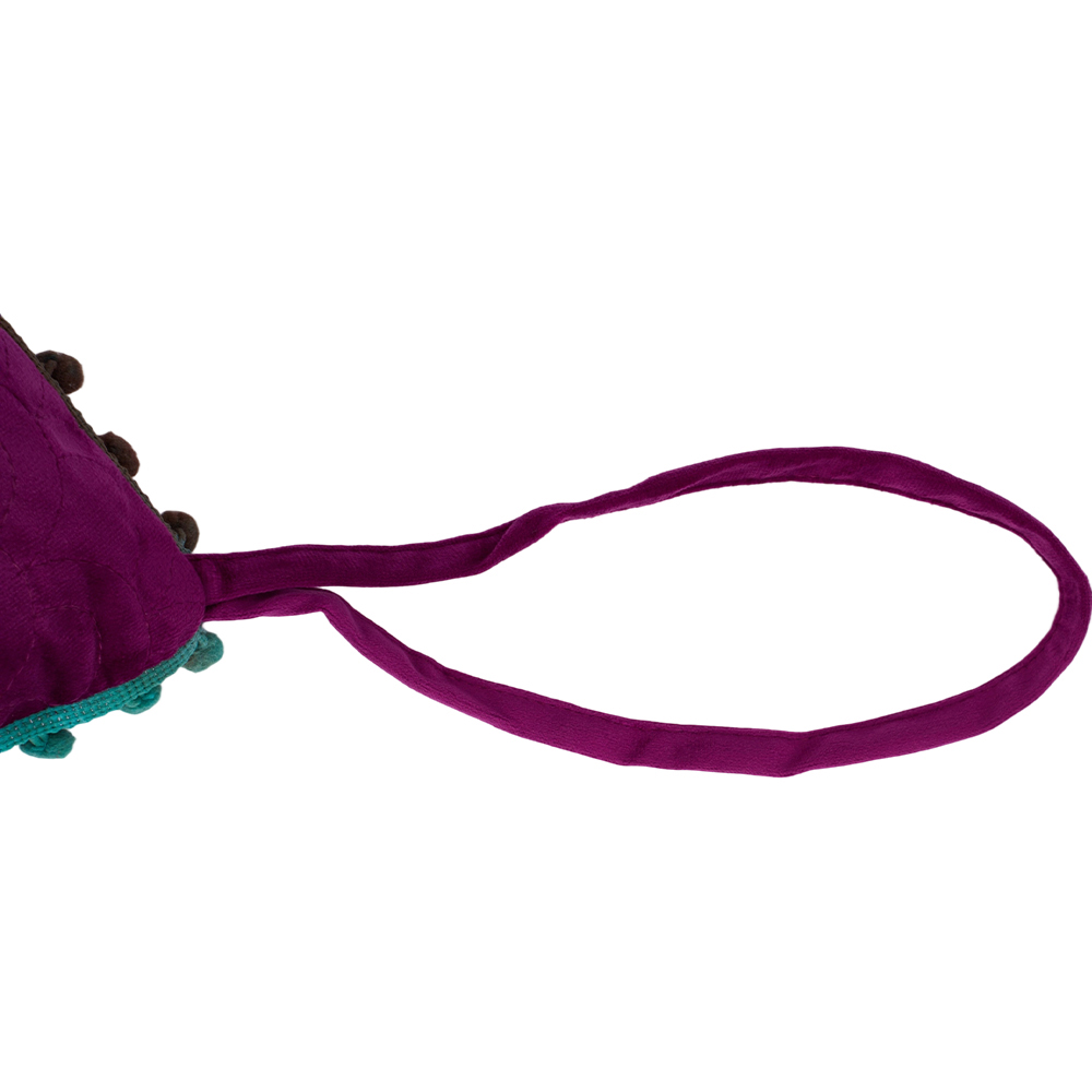 Living and Home Magenta Soft Chair Cushion with Pom Pom Trim 40 x 40cm Image 6