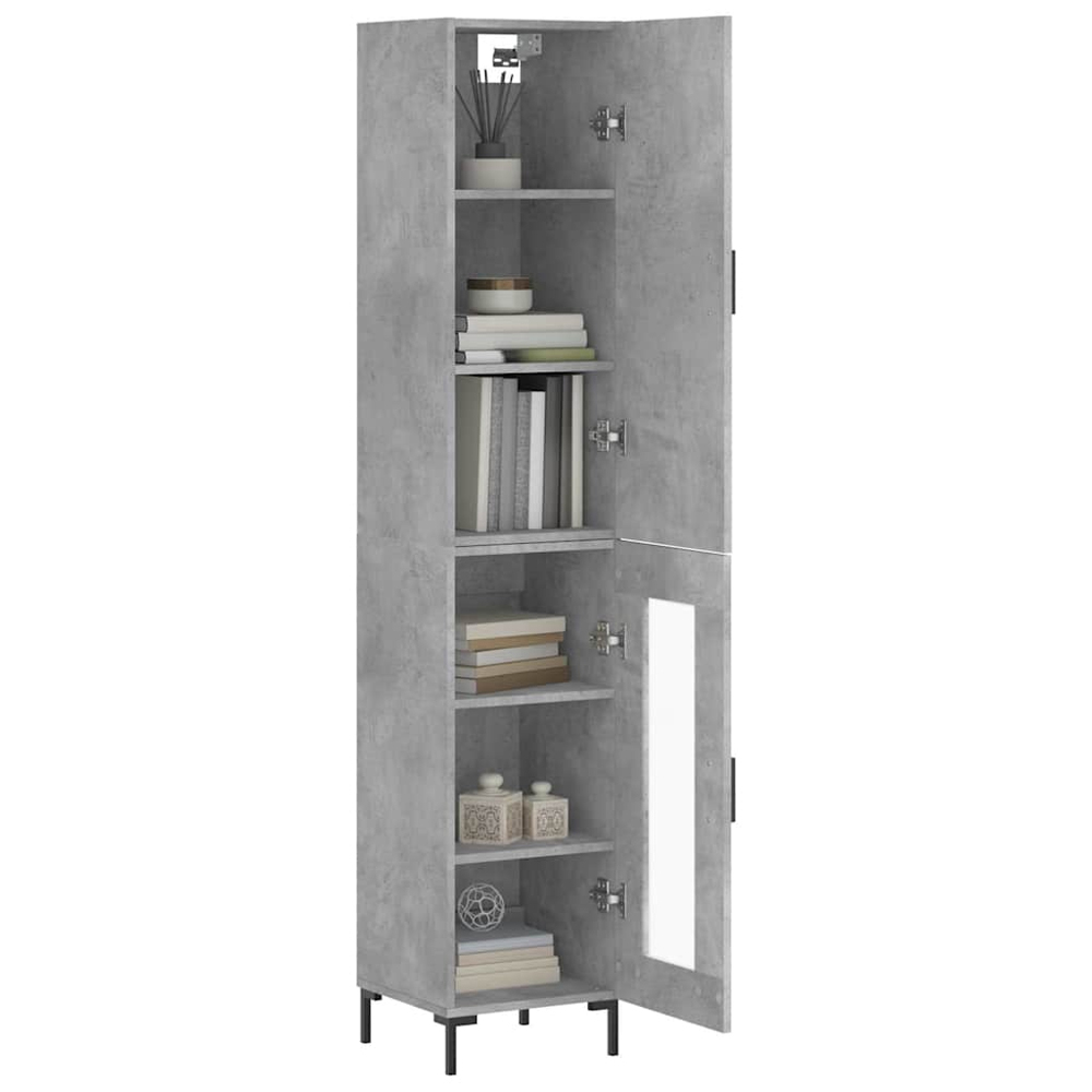 vidaXL 4 Door Grey Highboard Image 3