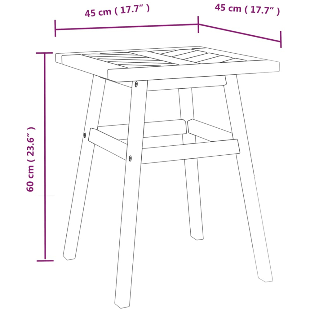 vidaXL Brown Solid Wood Acacia Side Table Image 7
