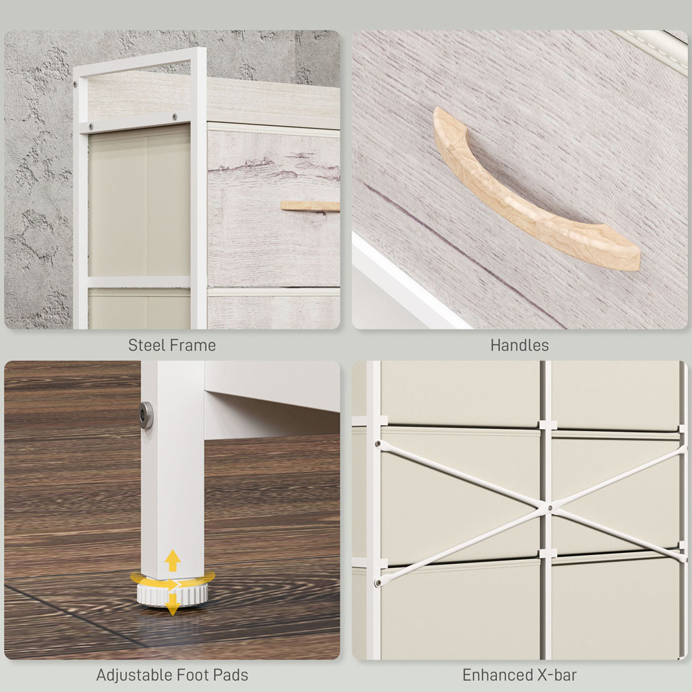 HOMCOM 6 Drawer Natural Bedroom Chest of Drawers Image 7