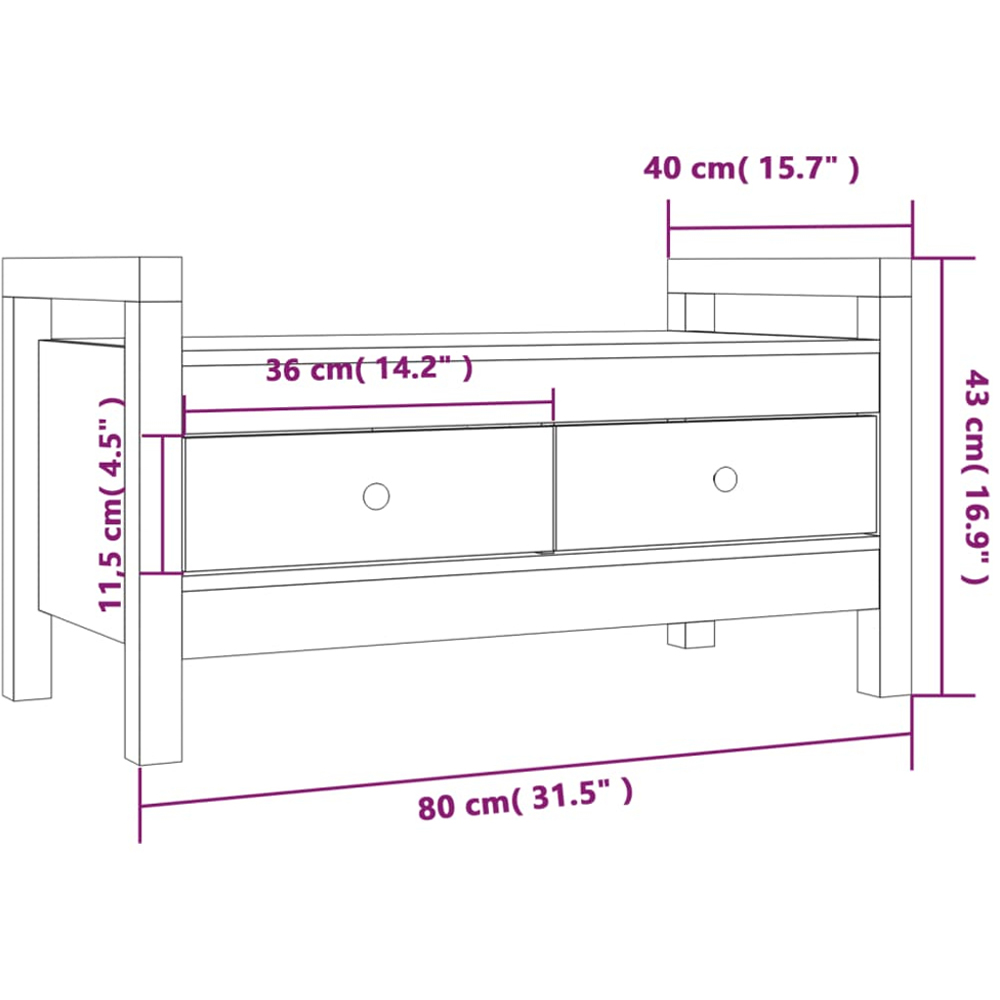 vidaXL 2 Drawer Small Shoe Bench Image 9