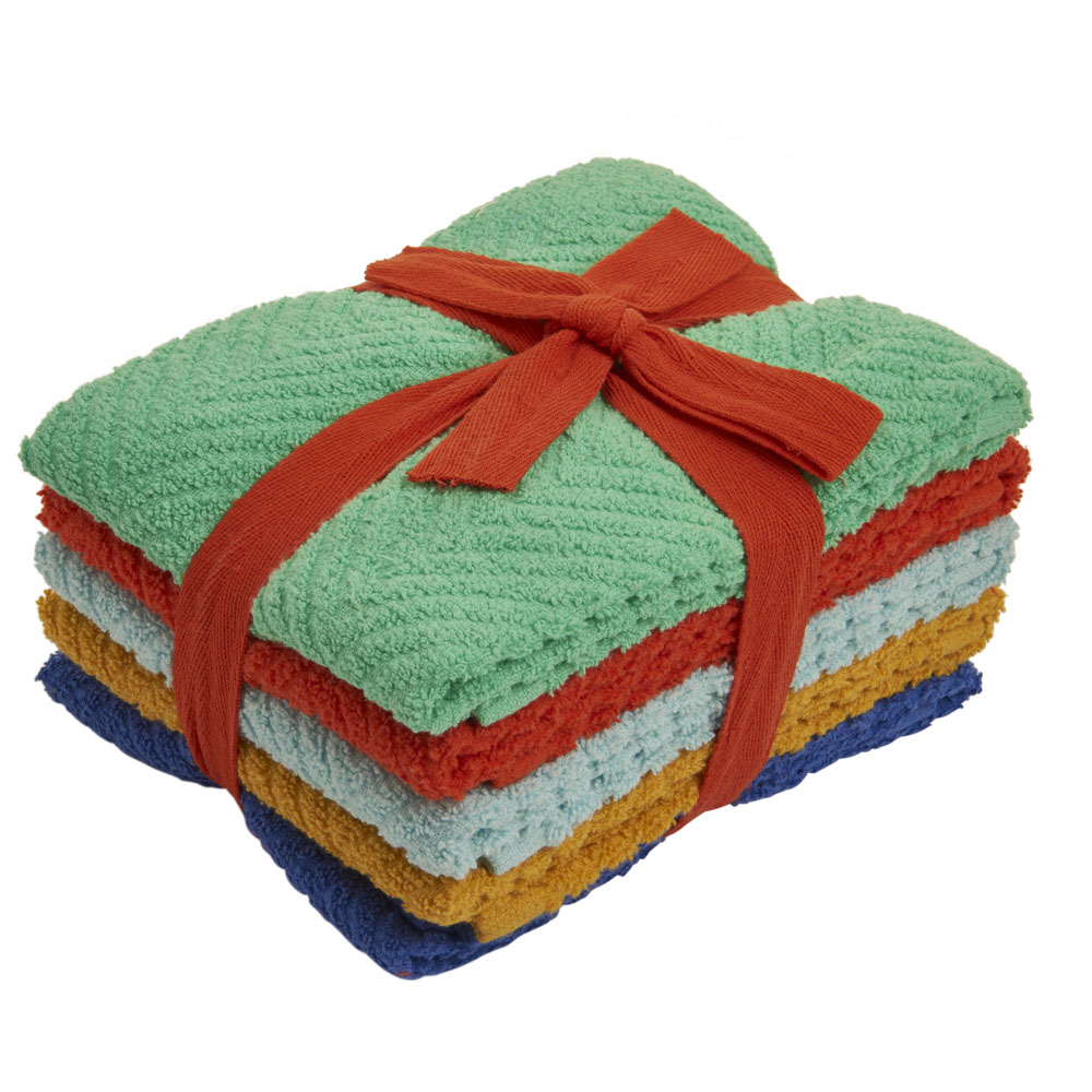 Wilko Festive Fun Terry Tea Towels 5 Pack Image 1