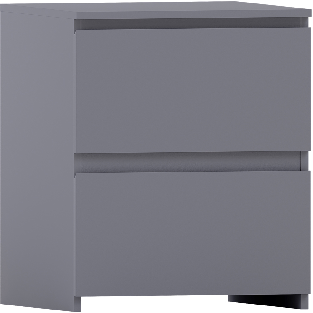 Vida Designs Denver 2 Drawer Grey Bedside Table Image 2