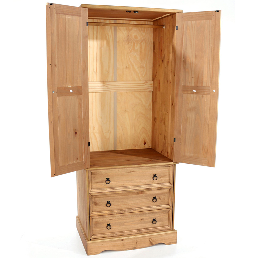 Corona 2 Door 3 Drawer Antique Wax Finish Wardrobe Image 6