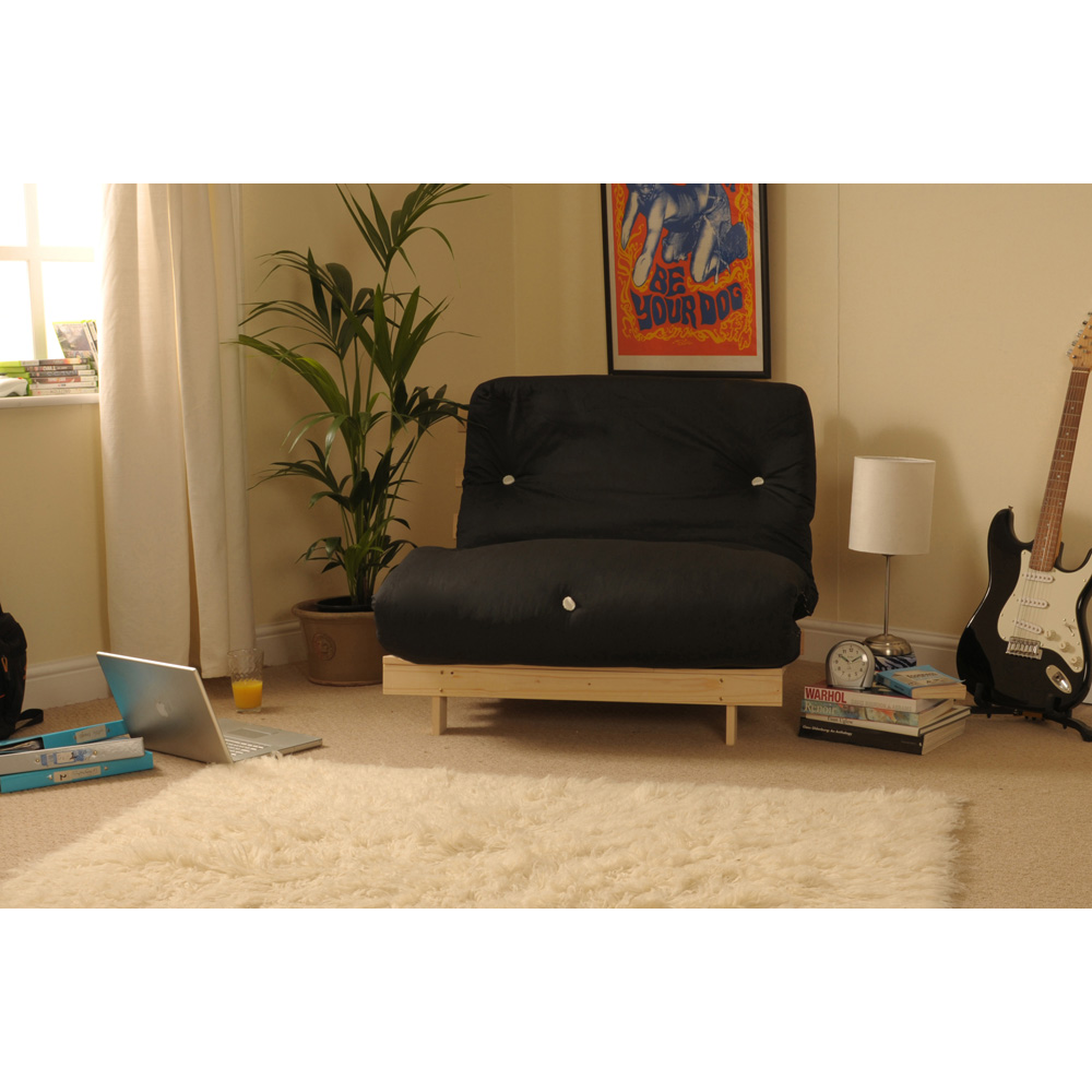 Brooklyn Small Single Sleeper Black Futon Base and Mattress Image 3