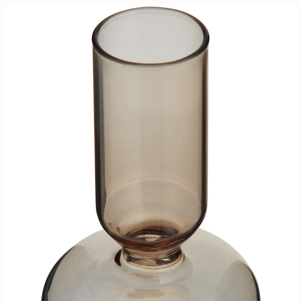 Wilko Large Curvy Smoked Glass Pillar Candle Holder Image 3