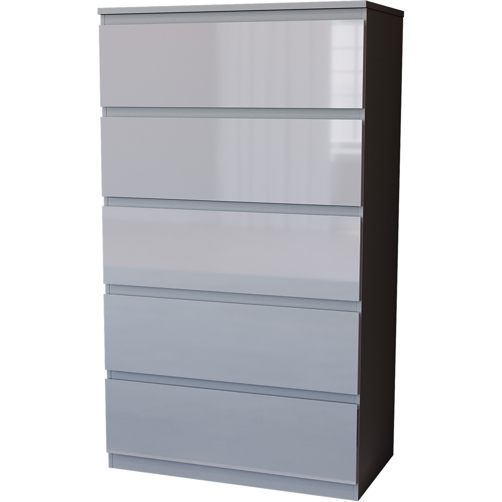 Vida Designs Glinton 5 Drawer Grey Chest of Drawers Image 2