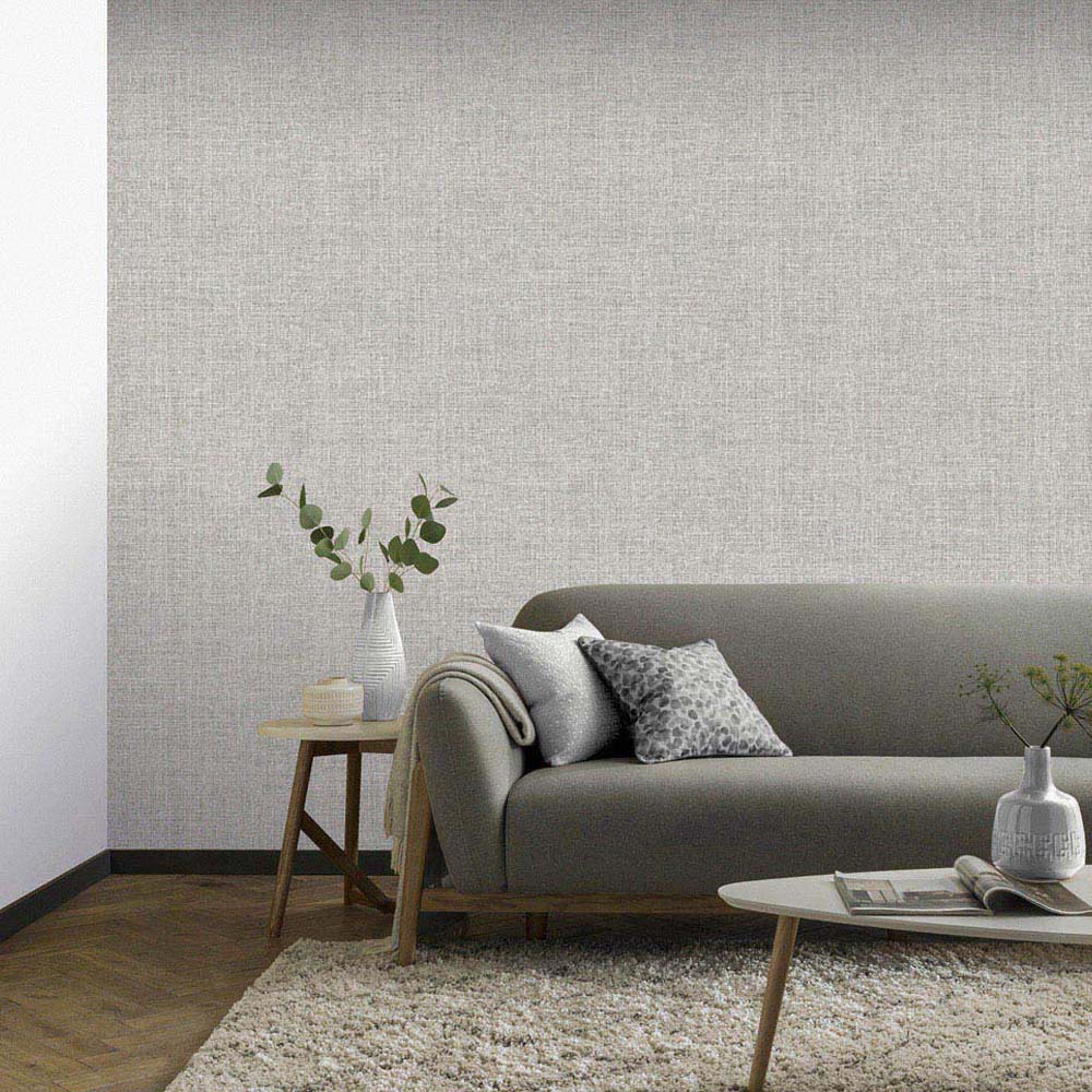 Arthouse Luxe Hessian Mid Grey Wallpaper Image 3