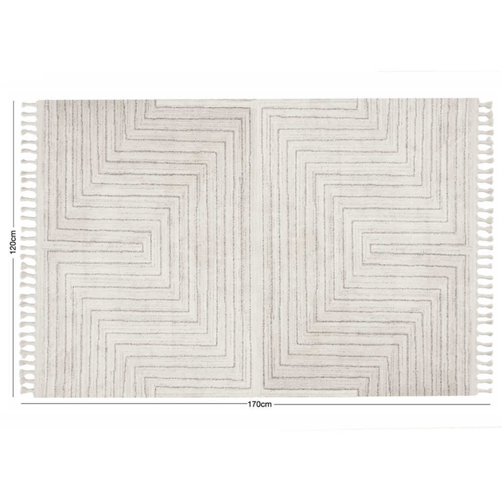 Esselle Home Arctic Maze Natural and Grey Rug 120 x 170cm Image 7