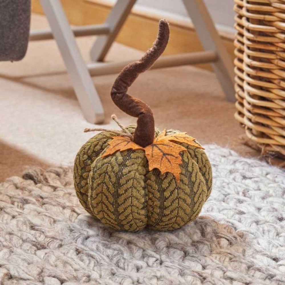 Garden Mile Green Plush Pumpkin Halloween Decoration Set 22cm 3 Pack Image 3