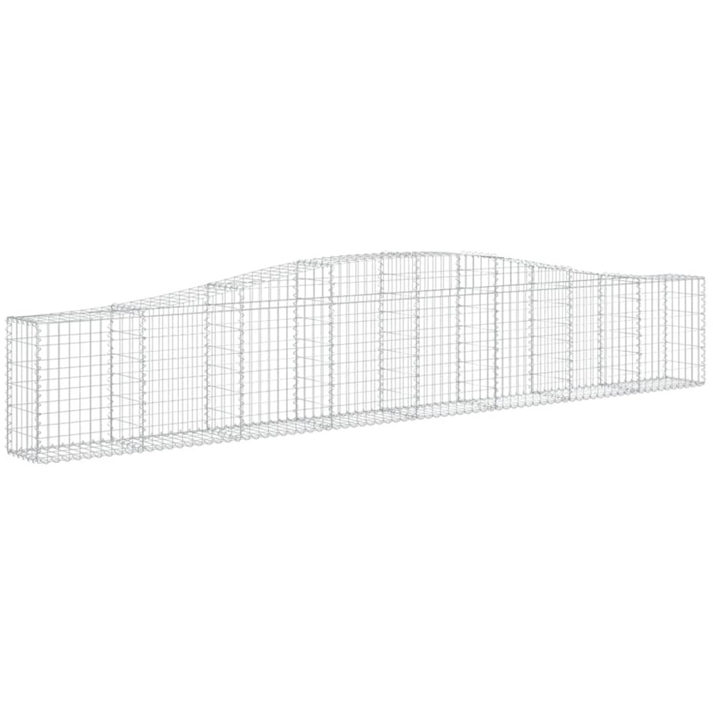 vidaXL Silver Galvanised Iron Gabion Basket 400 x 30 x 60/80cm 9 Pack Image 1