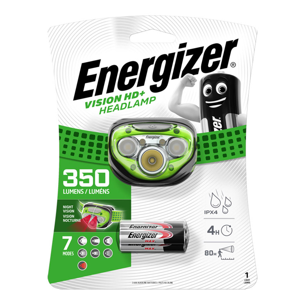Energizer 350 Lumens Vision HD+ Headlight with 3 AAA Batteries Image 1