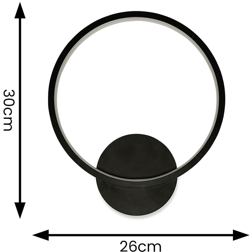 ValueLights Infinity Black Circle Integrated LED Wall Light Image 8