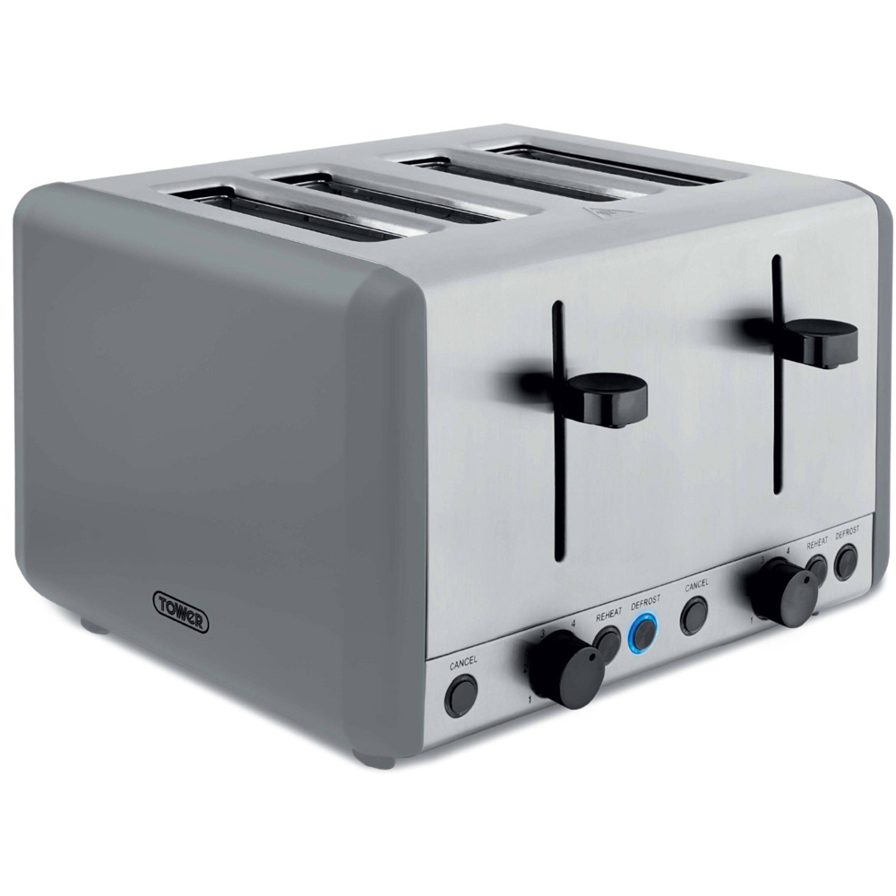 Tower Sera T20086GRY Grey 4 Slice Toaster Image 1