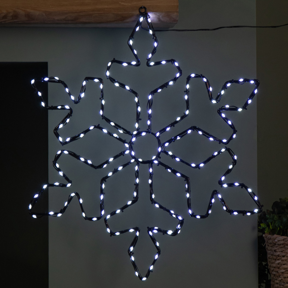 Samuel Alexander White LED FlexiBrights Light Up Metal Christmas Snowflake Decoration Image 1