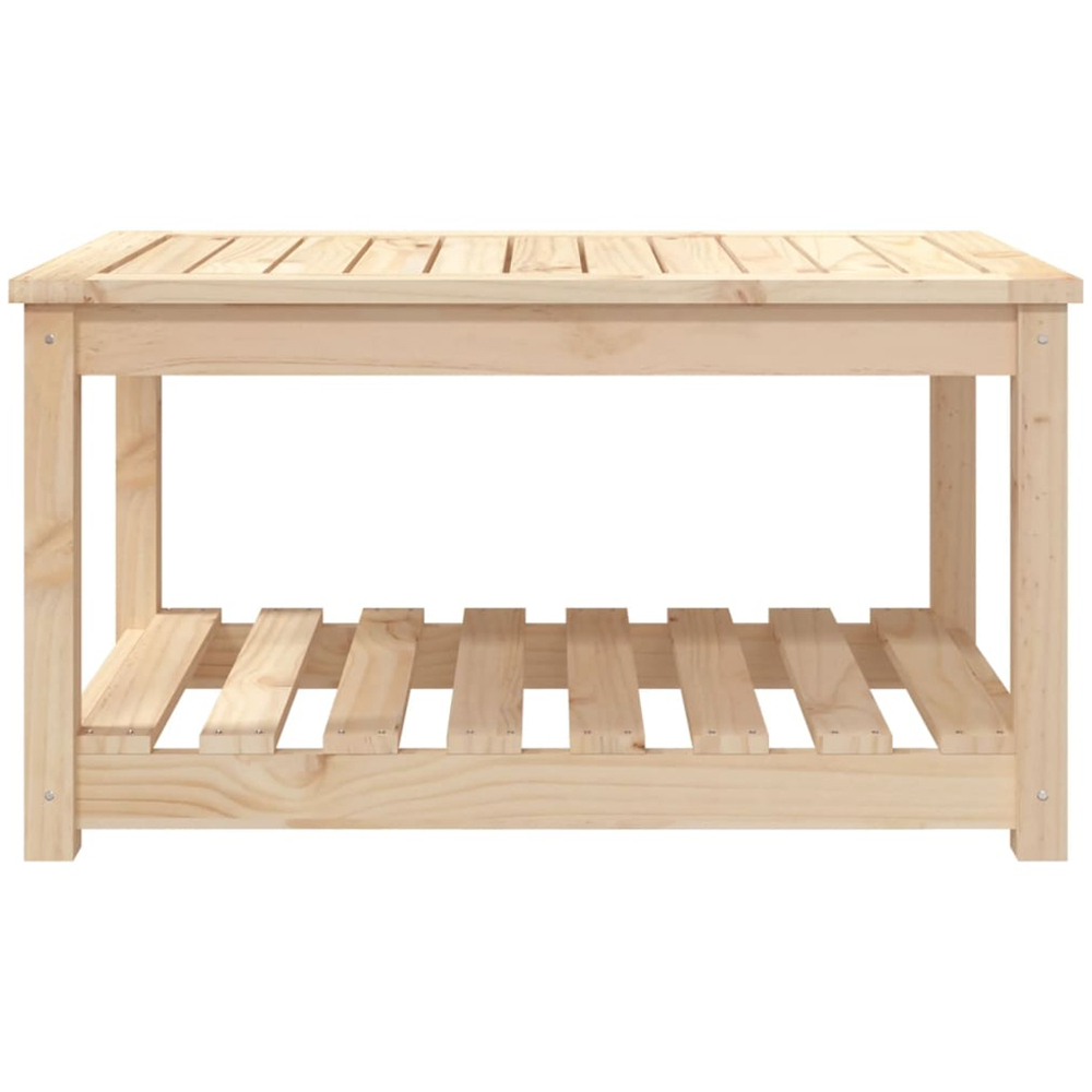vidaXL Single Shelf Natural Solid Pine Wood Slatted Garden Table 82.5 x 50.5cm Image 3