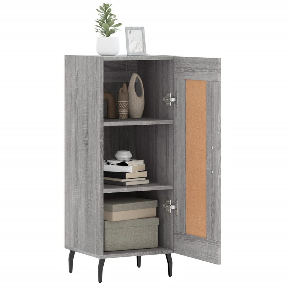 vidaXL Single Door Grey Sonoma Wooden Sideboard Image 3
