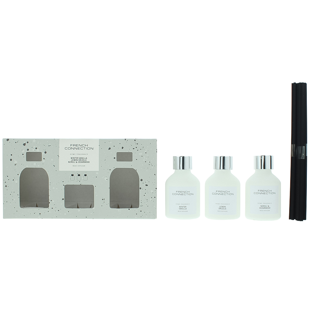French Connection White Collection Reed Diffuser 3 Piece Gift Set 50ml Image 1