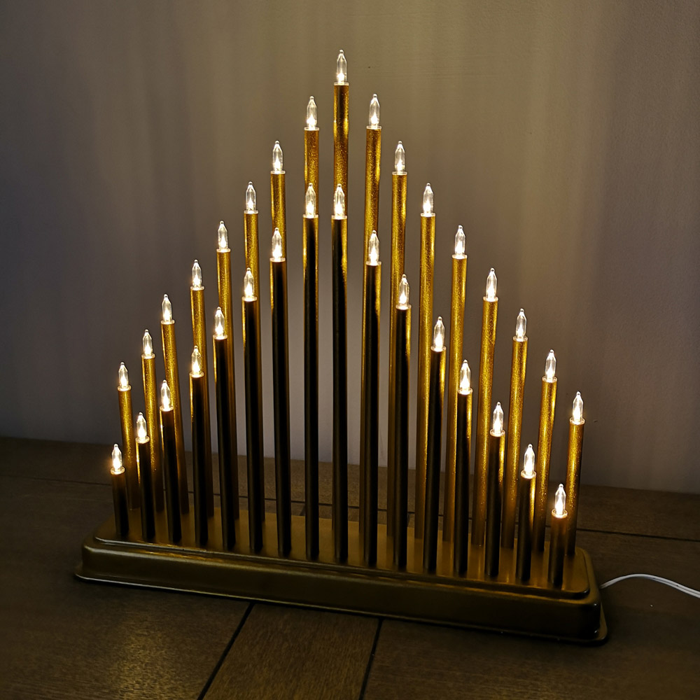 Premier 33 LED Gold Christmas Candle Bridge Image 3