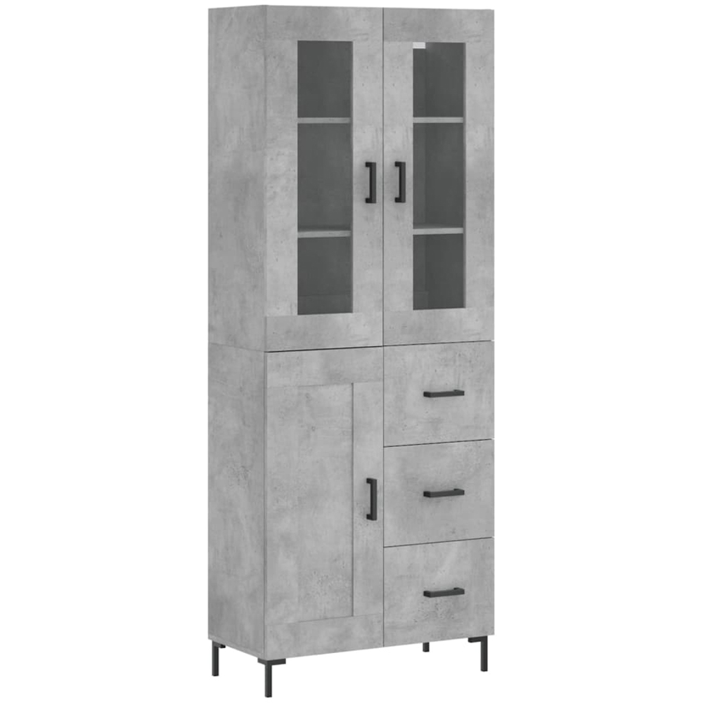 vidaXL 3 Door 3 Drawer Concrete Grey Highboard Image 2
