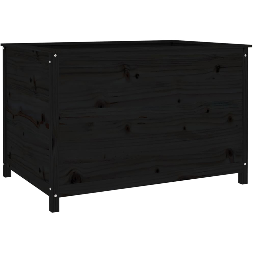 vidaXL Black Solid Pine Wood Raised Garden Planter 78 x 119.5 x 82.5cm Image 1