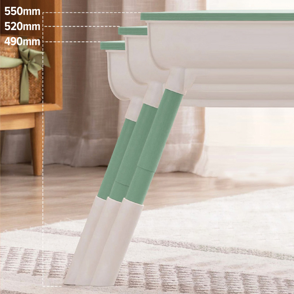 Liberty House Toys White and Green Kids Scandi Height Adjustable Table and Chair Set Image 8