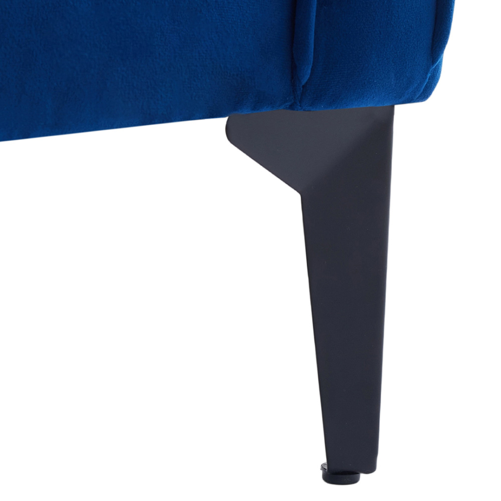 Living and Home Blue Linen Sofa Chair Image 3