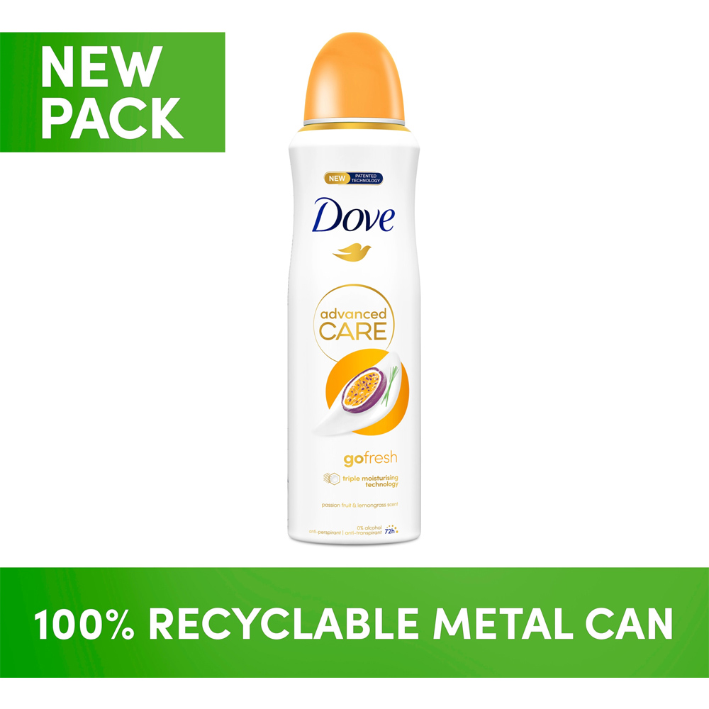 Dove Advanced Care Go Fresh Passion Fruit and Lemongrass Anti-Perspirant Deodorant Spray 200ml Image 4