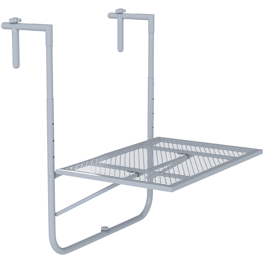 Outsunny Grey Adjustable Balcony Hanging Table Image 2