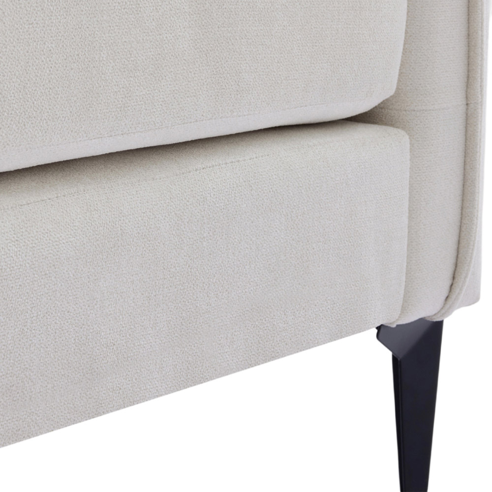 Living and Home White Fleece Fabric Armchair with Cushions Image 3