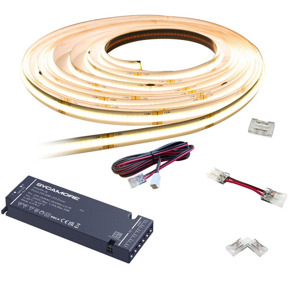 Sorrelis Korran Warm White COB 24V Flexible Strip 5m Image 1