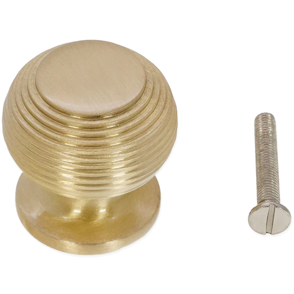 Spira Brass Beehive Satin Brass Small 32mm Cupboard Knob Image 3