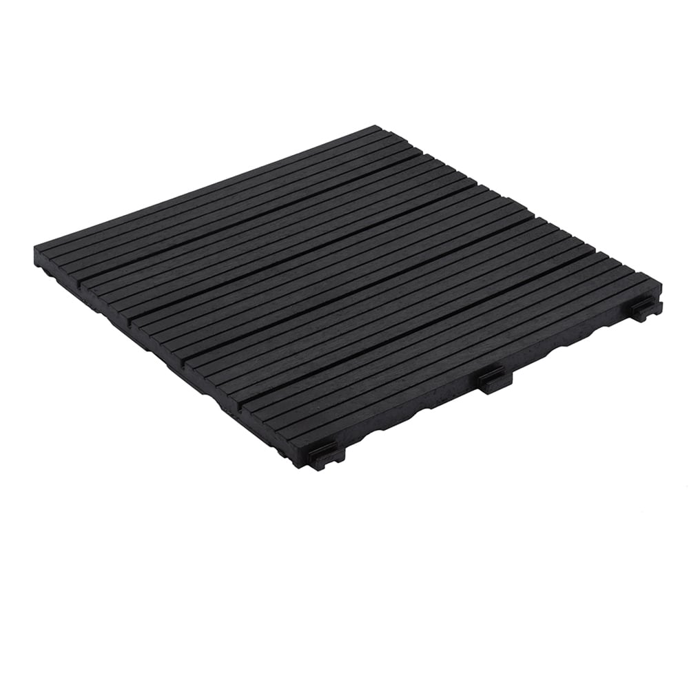 Nicoman Graphite Grey Cosmopolitan Garden Decking Tile 30cm 10 Pack Image 4