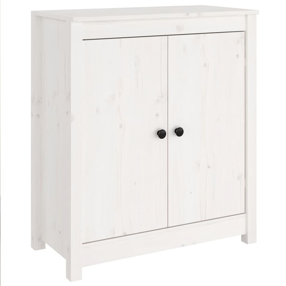 vidaXL 4 Door White Solid Pine Wood Sideboard Image 4