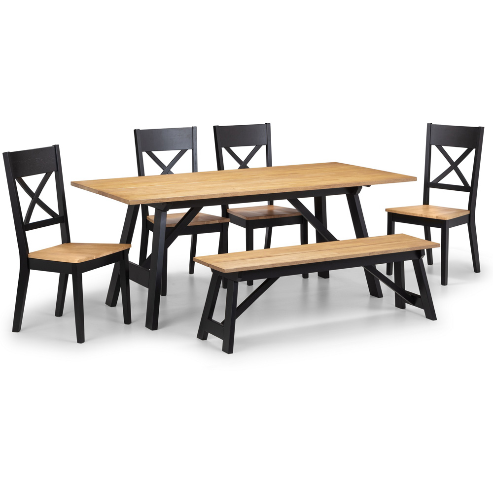 Julian Bowen Hockley 4 Seater Dining Table Black and Oak Image 7
