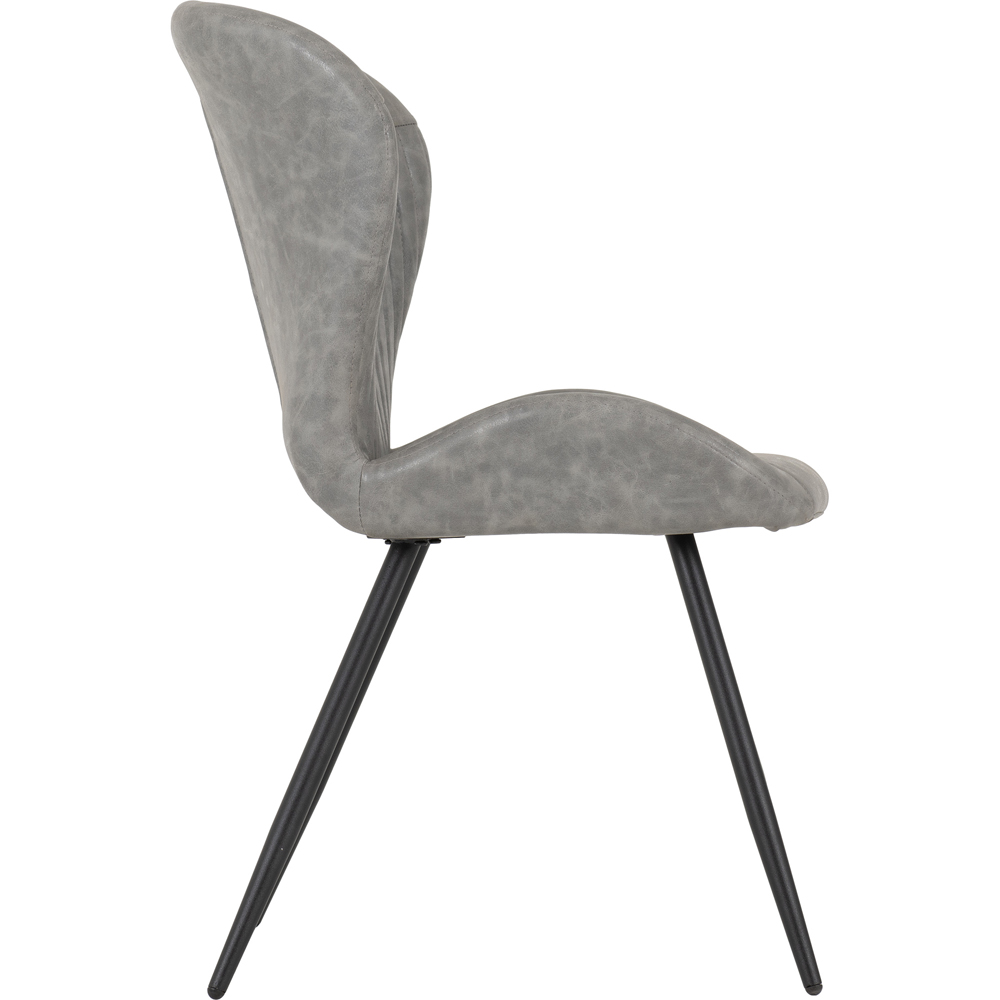 Seconique Quebec Set of 4 Grey PU Dining Chair Image 5