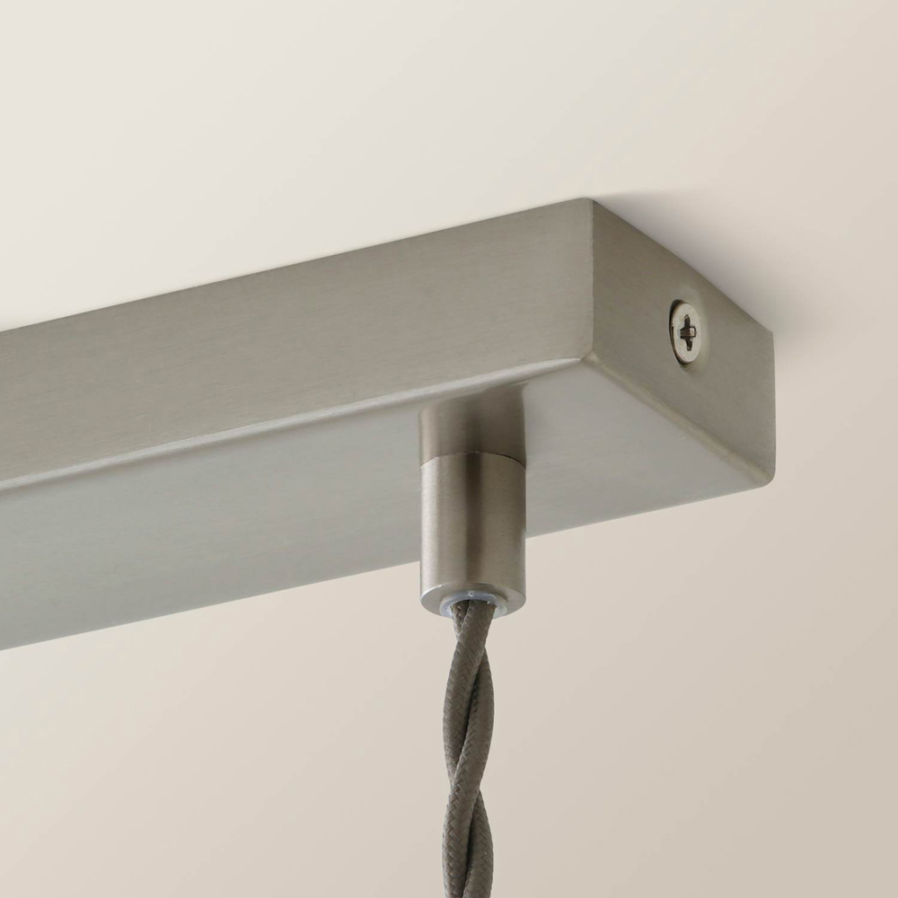 ValueLights Cheltenham Ribbed Shades Brushed Gold 3 Drop Bar Ceiling Light with Bulbs Image 3
