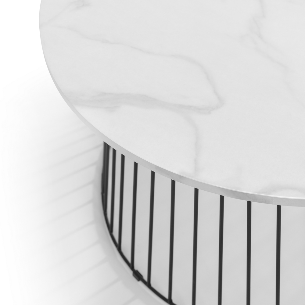 Julian Bowen Broadway White Marble Round Coffee Table Image 3