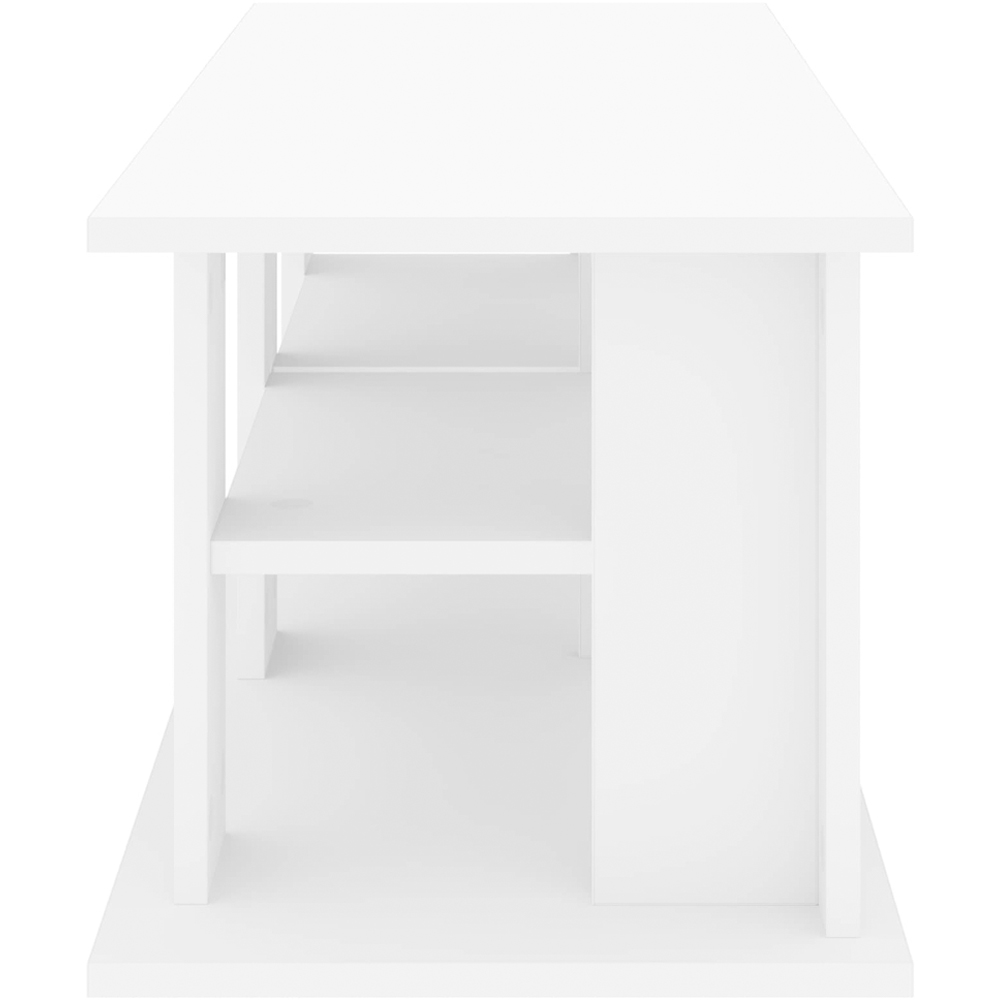 vidaXL 4 Shelf White TV Stand Image 6
