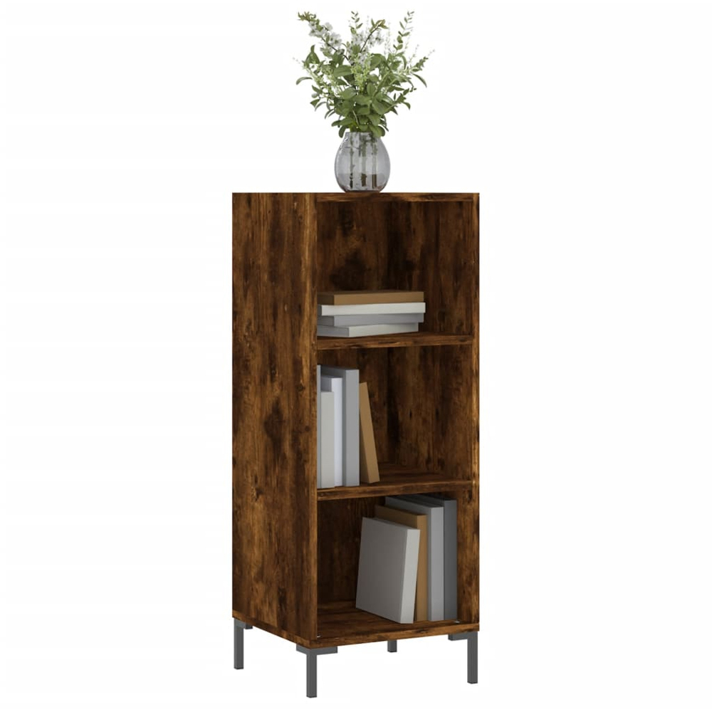 vidaXL 3 Shelf Smoked Oak Narrow Sideboard Image 3