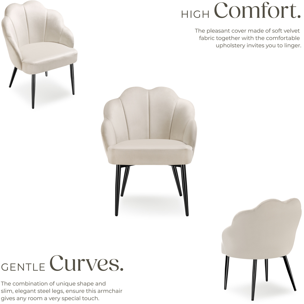 tectake Doe Set of 6 Black Woven Fabric Armchair Image 4