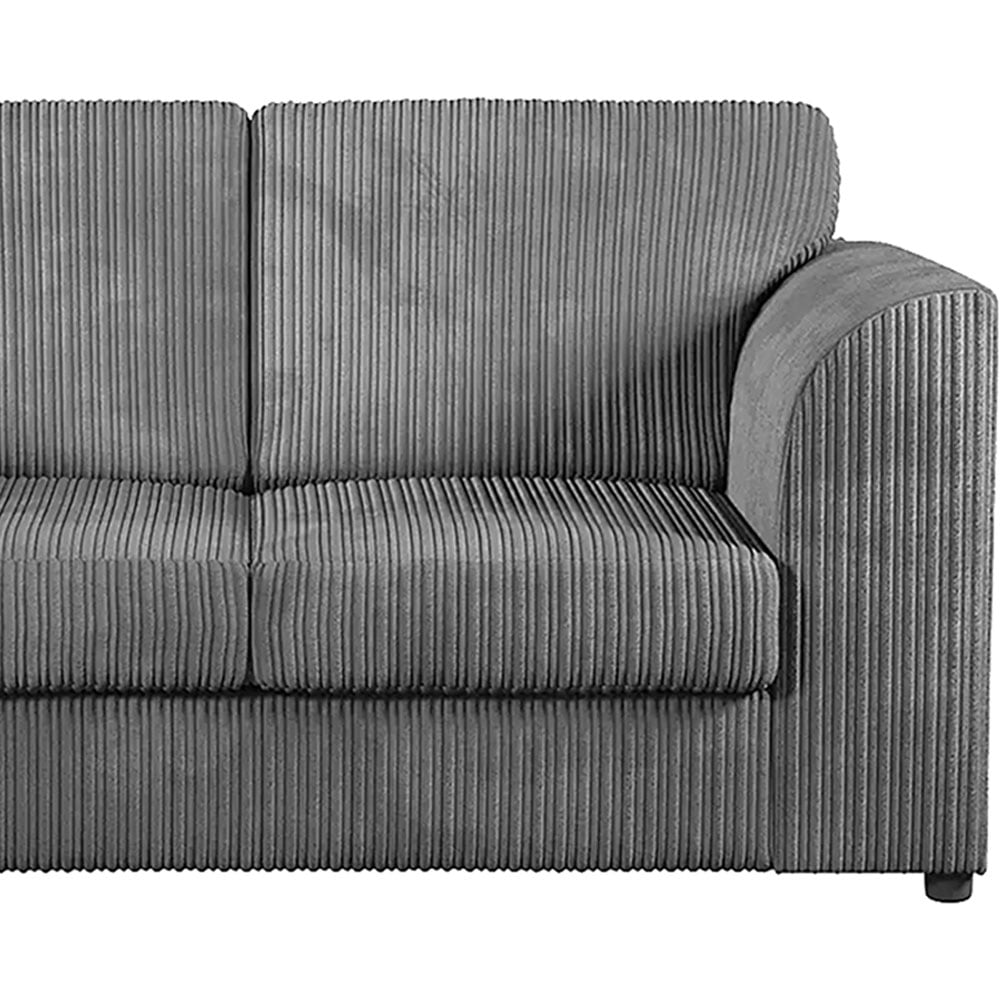 Luxor 4 Seater Grey Jumbo Cord Full Back Sofa Suite Image 4