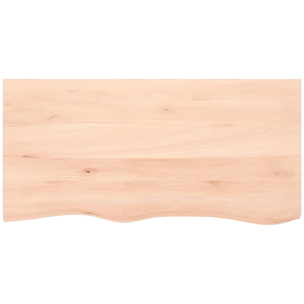 vidaXL 100cm Natural Untreated Solid Oak Wood Floating Wall Shelf Image 3