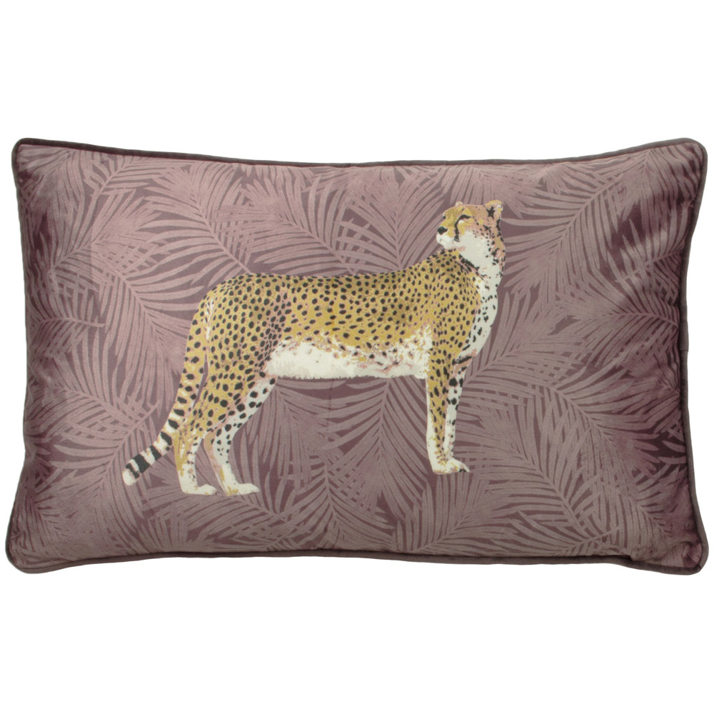 Paoletti Cheetah Forest Blush Velvet Cushion Image 1
