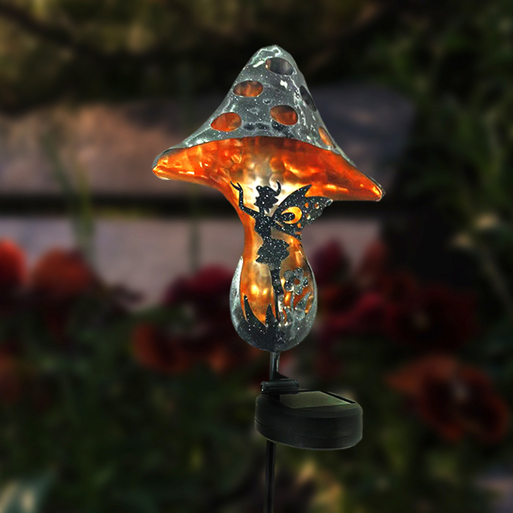 Avilo Solar Fairy in a Mushroom Garden Ornament Image 2