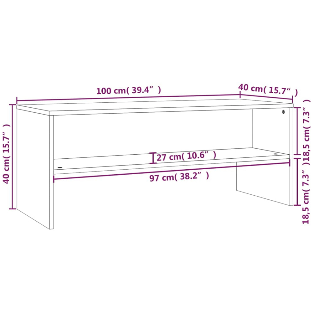 vidaXL Single Shelf Smoked Oak TV Cabinet Image 7