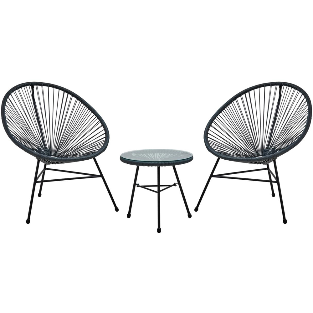 Interiors by Premier Miami Rattan 2 Seater Patio Set Grey Wilko