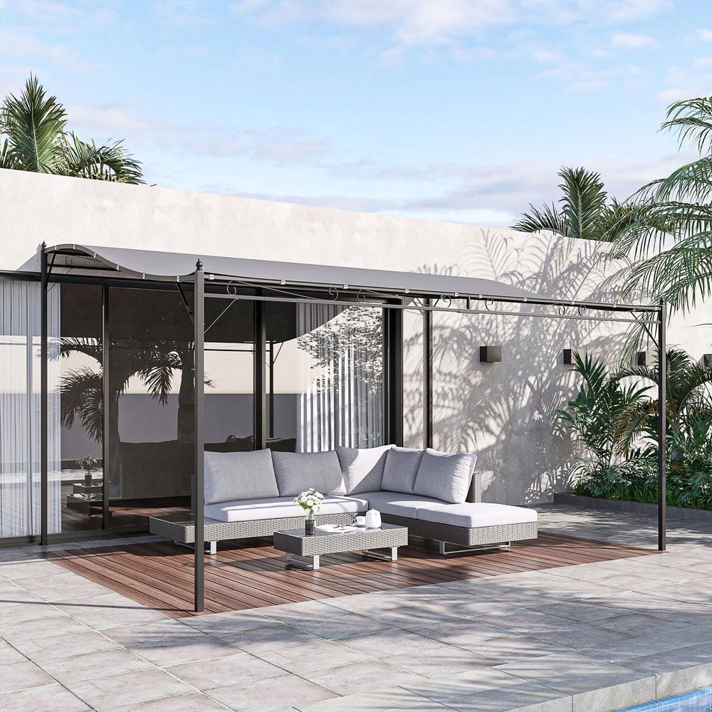 Outsunny 4 x 3m Canopy Metal Gazebo Image 1