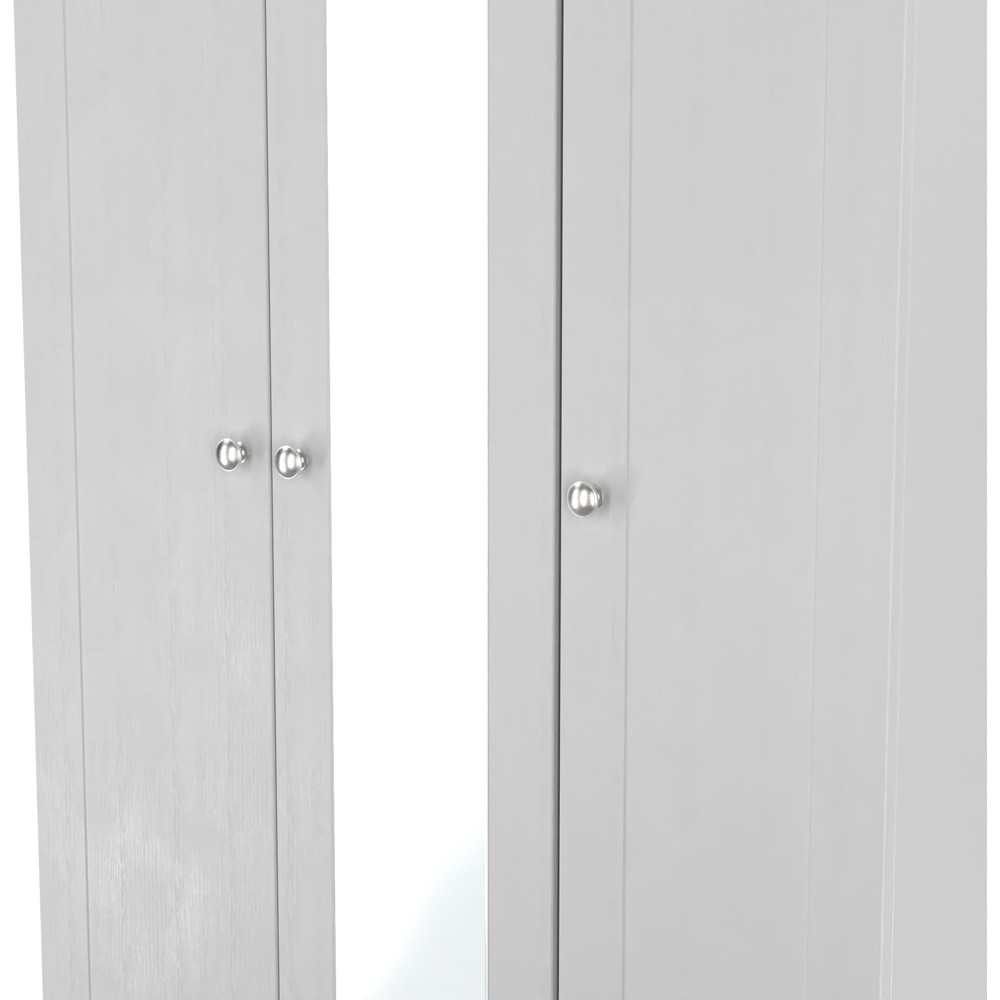 Crowndale Sussex 3 Door Grey Ash and Bardolino Oak Tall Mirror Wardrobe Ready Assembled Image 7